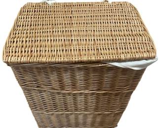 Lined Wicker Laundry Basket