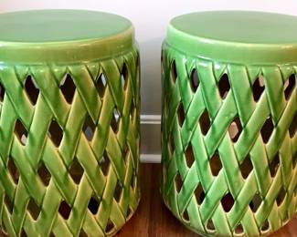 Green Ceramic Garden Stools