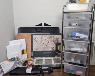 Artist Painting Supplies With Paint, Portable Easel More