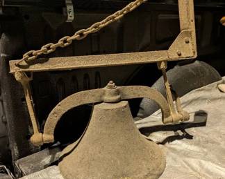 Antique Cast Iron Bell With Mounting Bracket