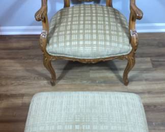 Antique Chair Plus Ottoman