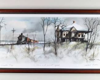 Winter Day Color Print by Robert Fabe, Signed