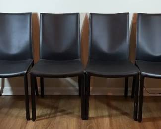 Italstudio, Mfg. LTD Black Leather Chairs