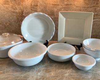 Emile Henry Pie Dish And Assorted White Dishes