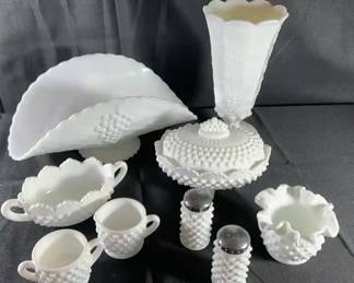 Vintage White Fenton Hobnail And More