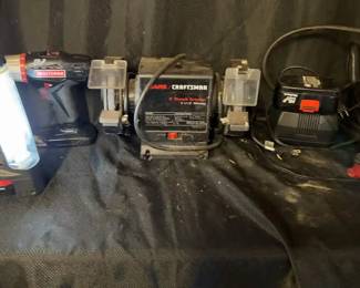 Craftsman 5 Bench Grinder Air Pressure Gauge Handheld Light 2 Battery Chargers And Batteries