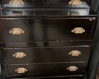 Wooden Dresser With Goldcolored Handles