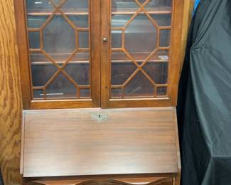 Wooden Secretary With Bookshelves
