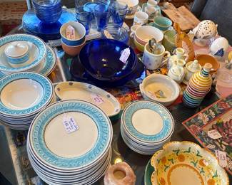 Italian Hand painted pottery, dishes and place settings/tableware.