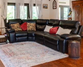 Chateaux d’Ax Italian leather reclining sectional sofa