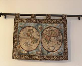 Italian Brocade Tapestry Globe Florence