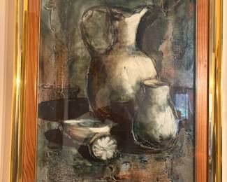 "Natura Morta" - Certified Authentic painting in the listing of Italian Artists- oil on canvas with rilievo - Contemporary Art