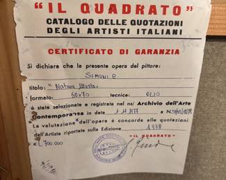 "Natura Morta" - Certified Authentic painting in the listing of Italian Artists- oil on canvas with rilievo - Contemporary Art