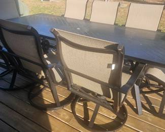 patio set large table & 8 chairs