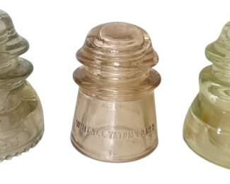 Three Vintage Glass Insulators