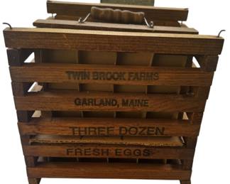 Vintage Wooden Egg Crate