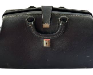 Vintage Schell Black Leather Doctors Bag