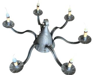 Silver Tin Candle Chandelier