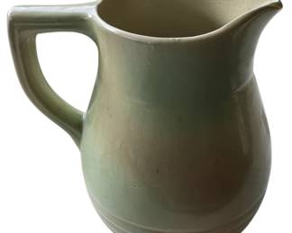 Vintage Sage Green Pottery Pitcher