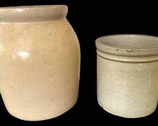 2 Vintage Stoneware Crocks