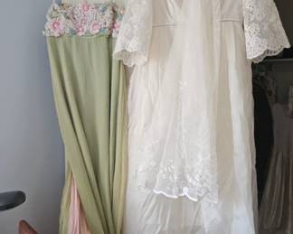 Antique wedding gown and ball gown