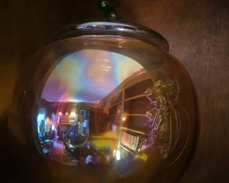 Carnival glass pumpkin