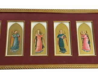 24.5 x9.5  Antique GoldToned Framed Prayer Cards