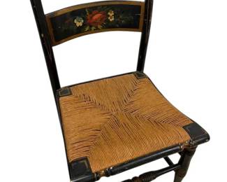 Vintage Hand painted Hitchcock Style Woven Chair