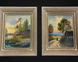 Two 9 x11  Carl Roth Genuine Oil Paintings, Signed