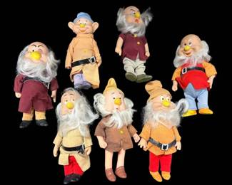 Vintage Disney The Seven Dwarfs Dolls By Bikin 