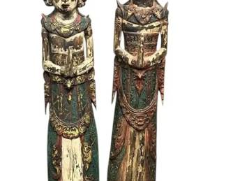 Antique Wood Carved Indonesian Figures