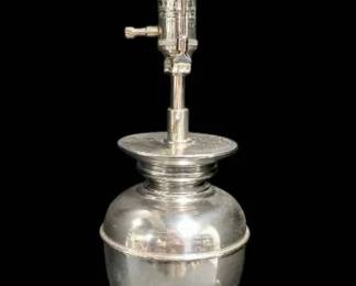 Restoration Hardware Silver Toned Metal Table Lamp