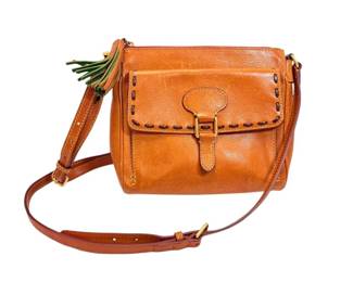 Brown Leather Dooney Bourke Crossbody Purse with COA