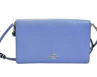Small Periwinkle Coach Crossbody Purse with COA