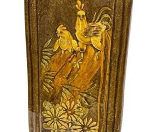 Terracotta Roosters, Panda and Bamboo Umbrella Stand