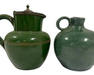 Vintage Green Pottery Lovatts Langley Mill  Studio Pottery 