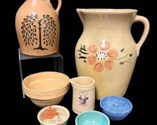 Floral Pitcher, Tree Of Life Crock, Incaware Cow Creamer, More Pottery