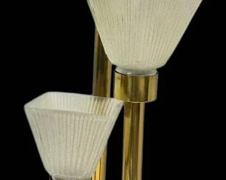 MCM Three Torch Gold Toned Table Lamp