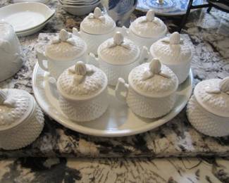 Mottahedeh Pot De Creme Pots w/Platter