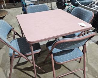 CARD TABLE AND CHAIRS