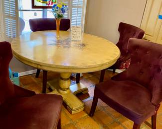 48inch round Tuscan look table and 4 chairs, table and chairs are price separately