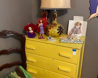 vintage, fun yellow dresser