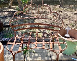 fan back metal bench