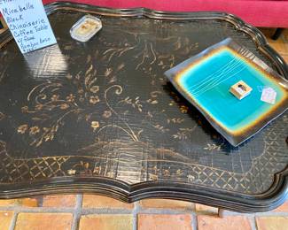 Ethan Allen Mirabelle Black Chinoiserie coffee table