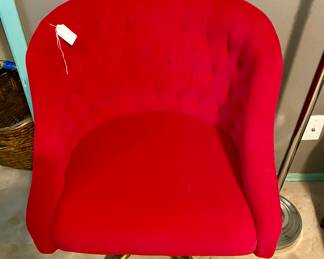 fantastic vintage red velvet look vanity/makeup chair