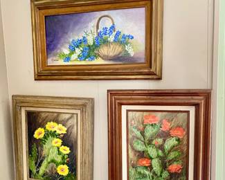 three original oils by unknown artist P Frazier, possibly New Mexico