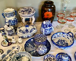 great looking blue and whites, many unusual pieces