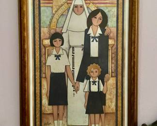 G E Mullan print honoring Ursuline Academy and religious order 1992
