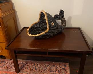 Pottery Barn Train Table and Whale Basket