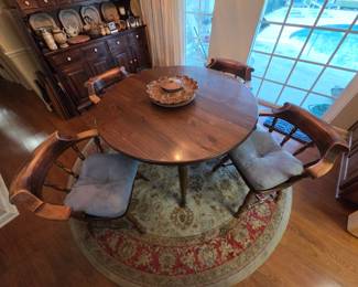4ft Wooden table with 4 chairs and 2 12in leaves